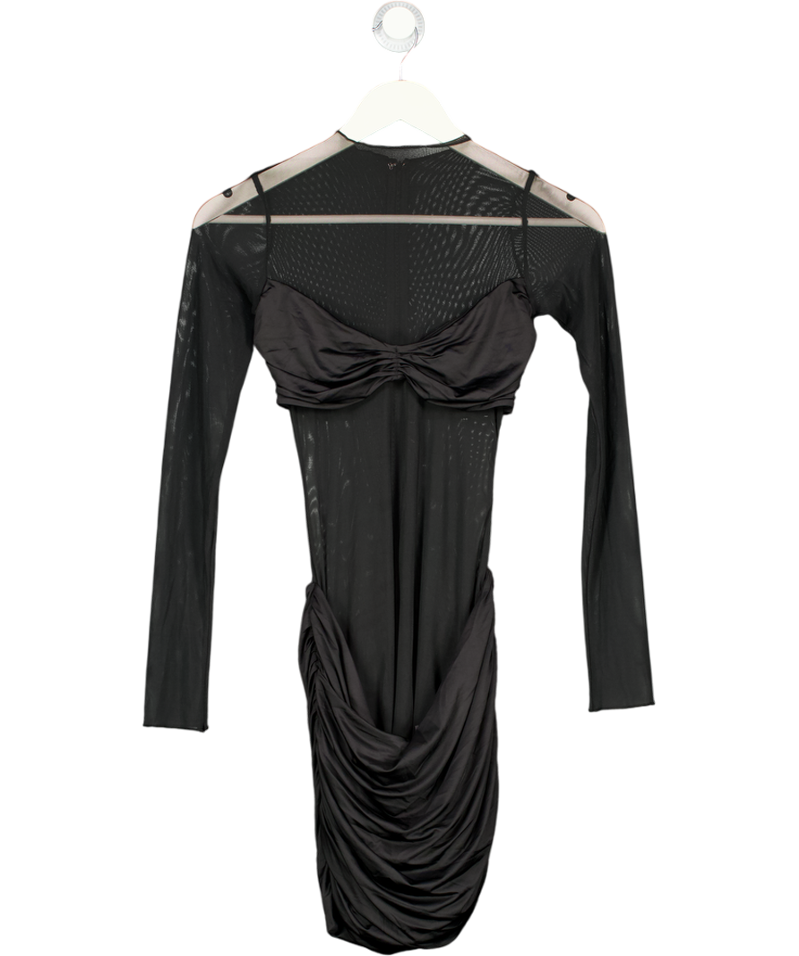 Oh Polly Black Sheer Panelled Long Sleeve Mini Dress UK 8 Reliked Oh Polly Black Sheer Panelled Long Sleeve Mini Dress UK 8 Reliked