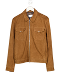 REISS Brown Suede Zip Through Jacket UK M