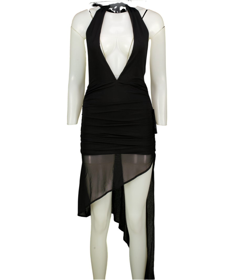 WHITE FOX Dangerous Eyes Asymmetric Mini Dress Black UK XS