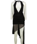 WHITE FOX Dangerous Eyes Asymmetric Mini Dress Black UK XS