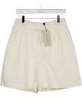 MINT VELVET Ivory White Linen Blend Tailored Shorts UK 10