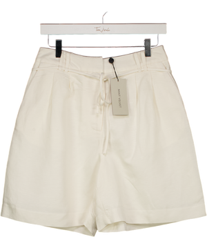 MINT VELVET Ivory White Linen Blend Tailored Shorts UK 10