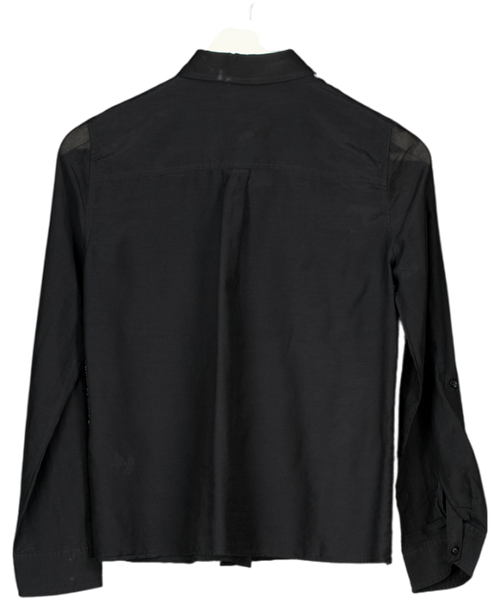 ALICE + OLIVIA Black Classics Cotton & Silk Shirt UK XS
