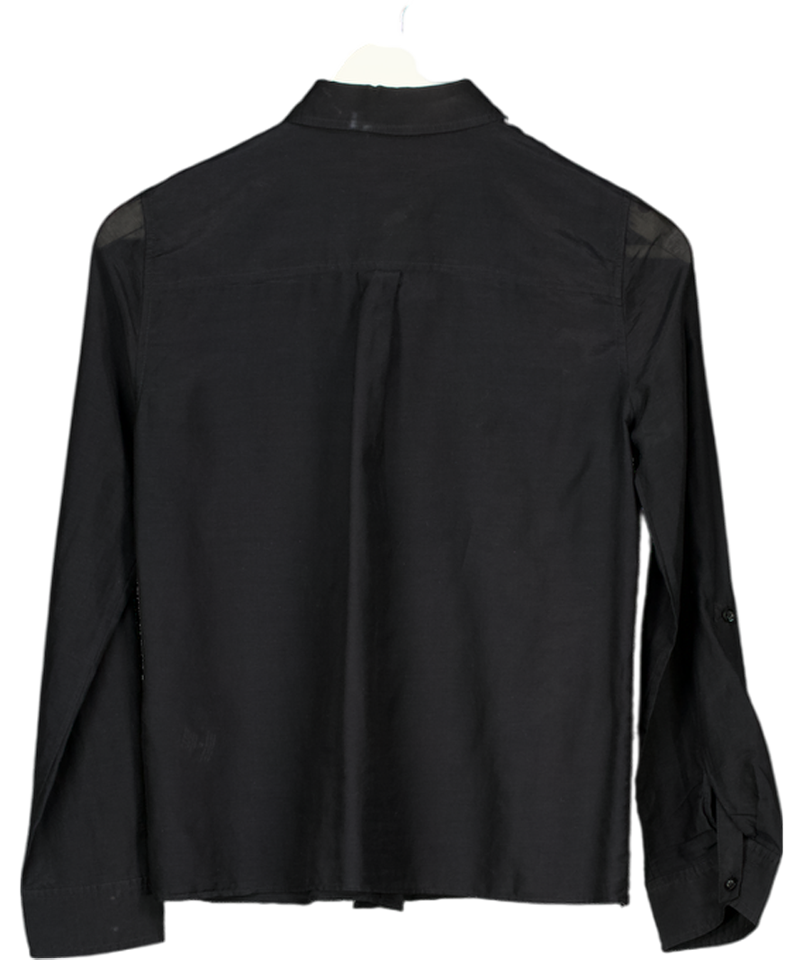 ALICE + OLIVIA Black Classics Cotton & Silk Shirt UK XS