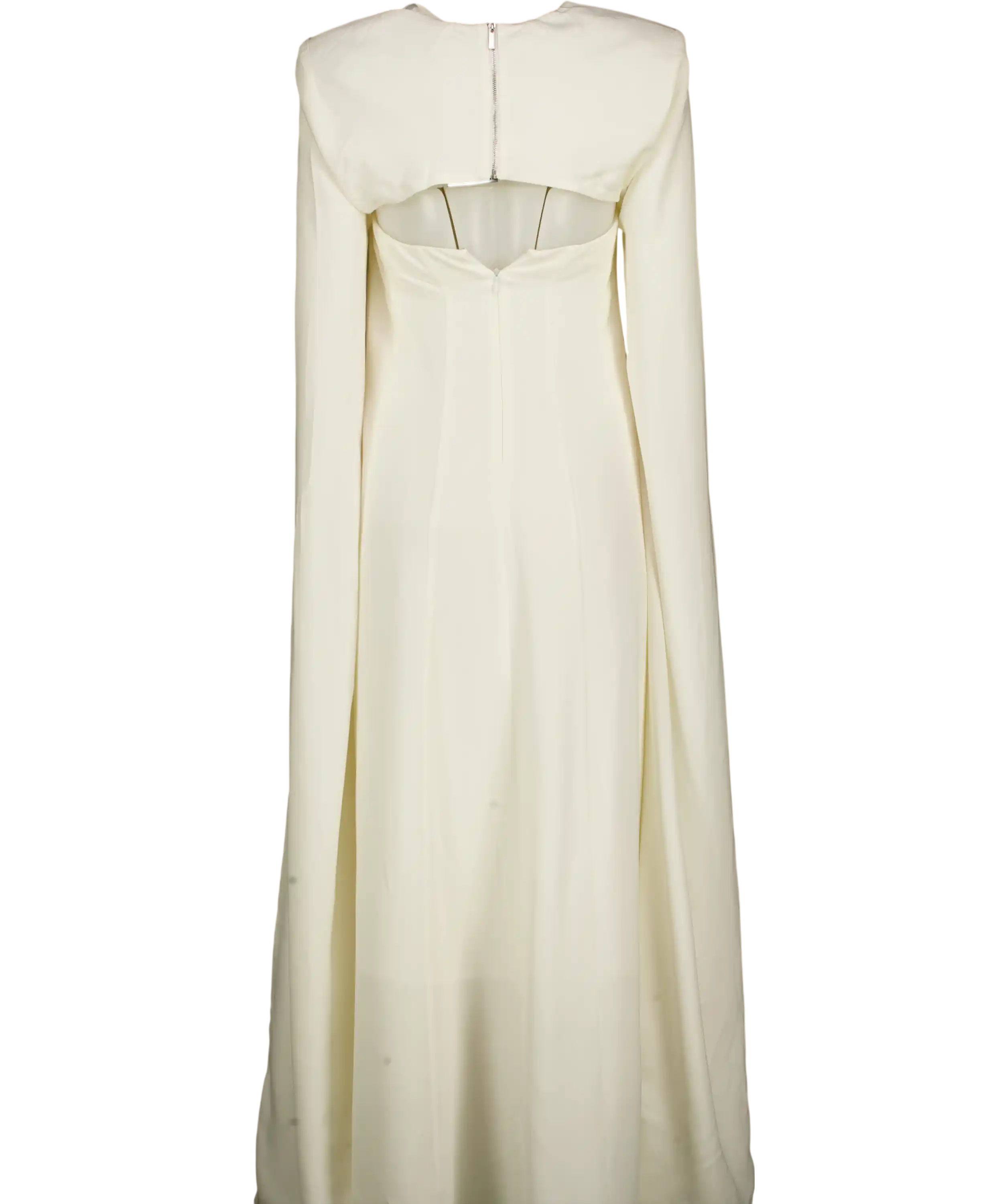 KAREN MILLEN Petite Cream Tailored Drama Cape Maxi Dress UK 8