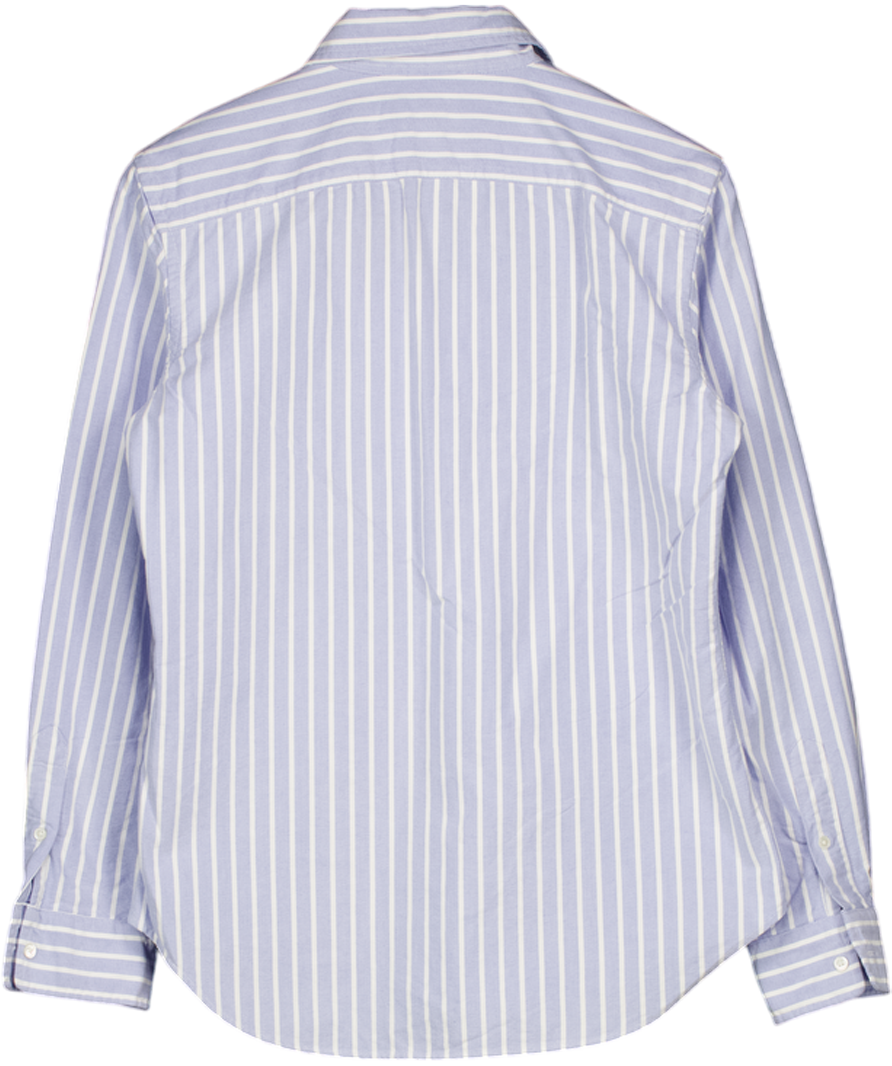 Polo Ralph Lauren Blue Custom Fit Striped Oxford Shirt UK 6
