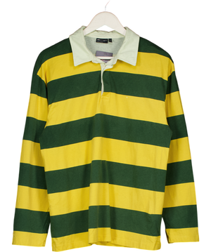 ASOS Yellow Oversized Striped Rugby Top UK S