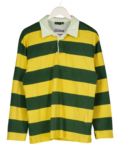 ASOS Yellow Oversized Striped Rugby Top UK S
