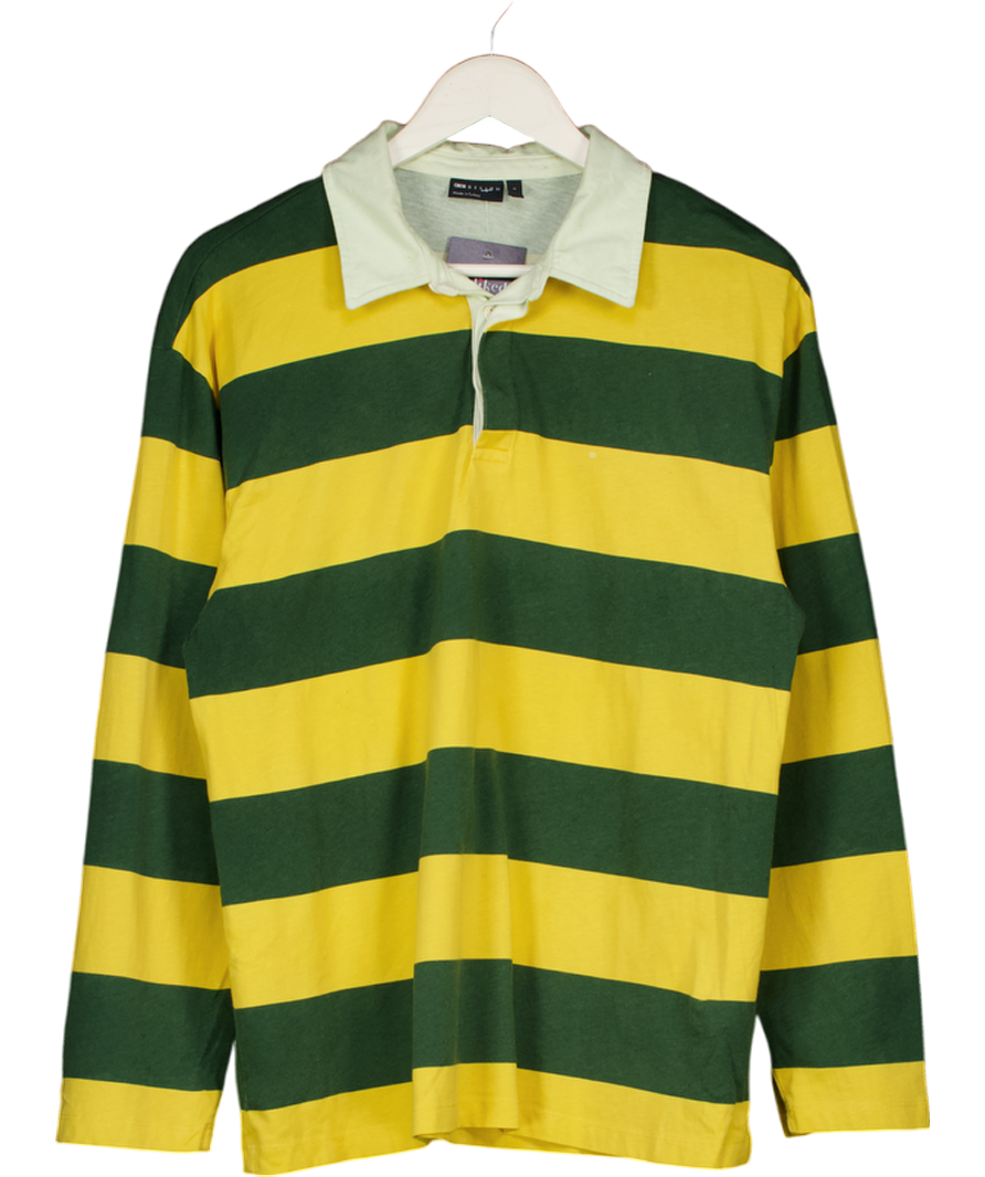 ASOS Yellow Oversized Striped Rugby Top UK S