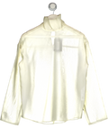 TOPSHOP Cream Funnel Neck Long Sleeve Organza Top In Champagne UK 8