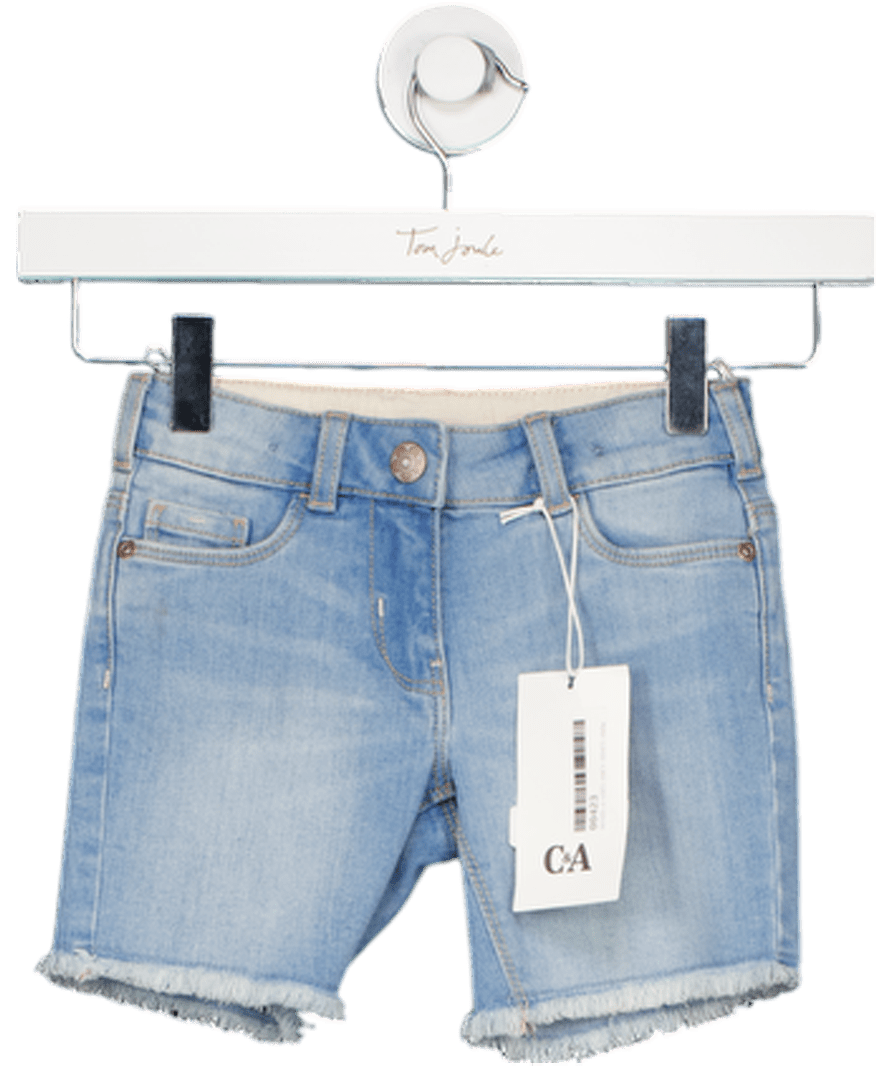 C&A Blue Denim Frayed Shorts 4 Years - Reliked