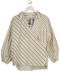 OBJECT Ivroy / Brown Striped Wrap Shirt UK 10