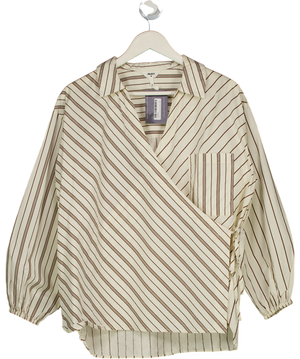 OBJECT Ivroy / Brown Striped Wrap Shirt UK 10