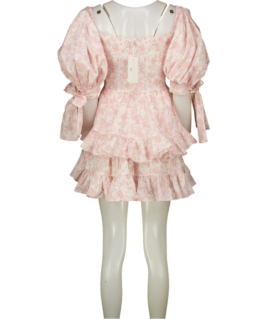 caroline constas dress VERA MINI | PINK | Size S Smocked at the waist CAROLINE CONSTAS Pink Toile De
