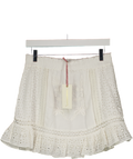 LOVESHACKFANCY Antique White Broderie Embroidered Baydar Mini Skirt UK L