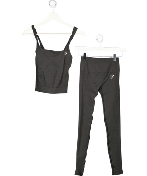 gymshark Grey Vital Halter Neck Tank Top & Leggings UK XS