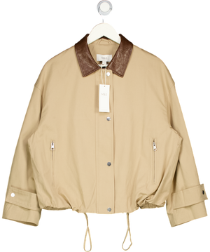 M&S Cotton Rich Bomber Jacket - Light Caramel Beige UK S