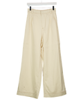 SANCIA Cream Contrast Stitch Wide Leg Trousers UK S