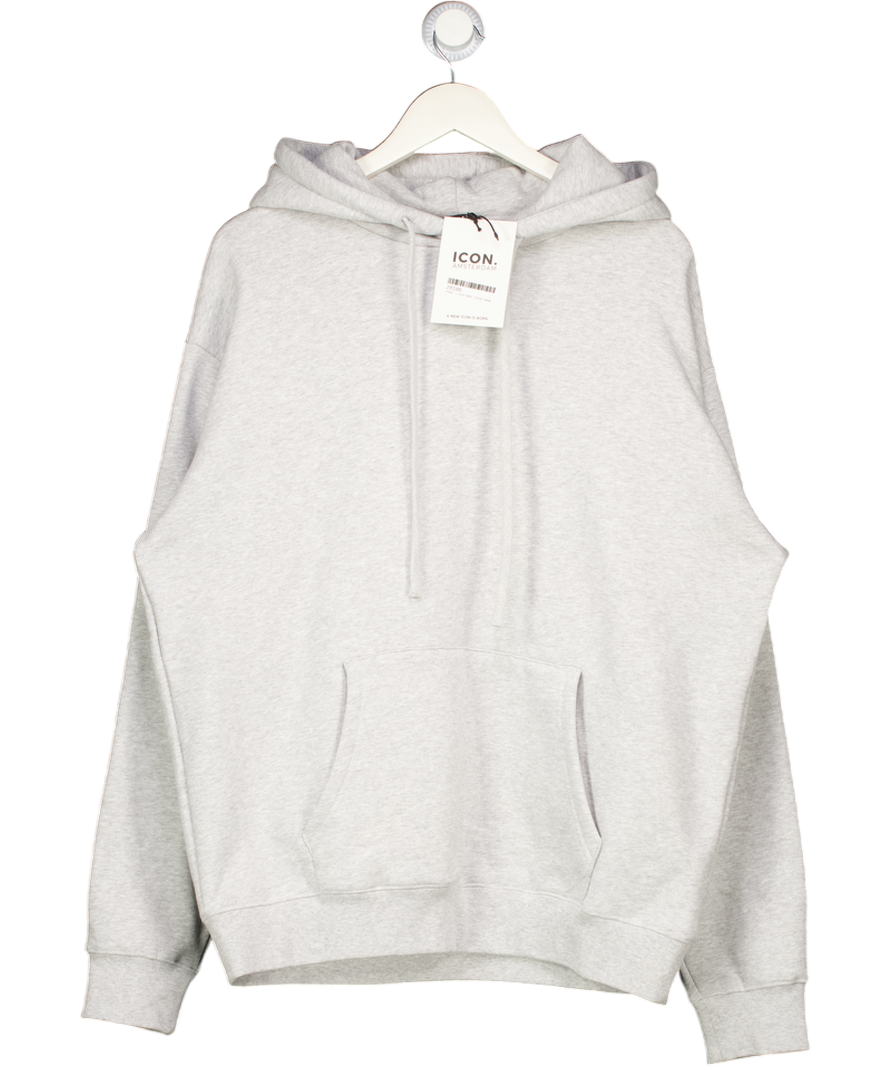 Icon Amsterdam Grey The Milan Oversized Hoodie UK M
