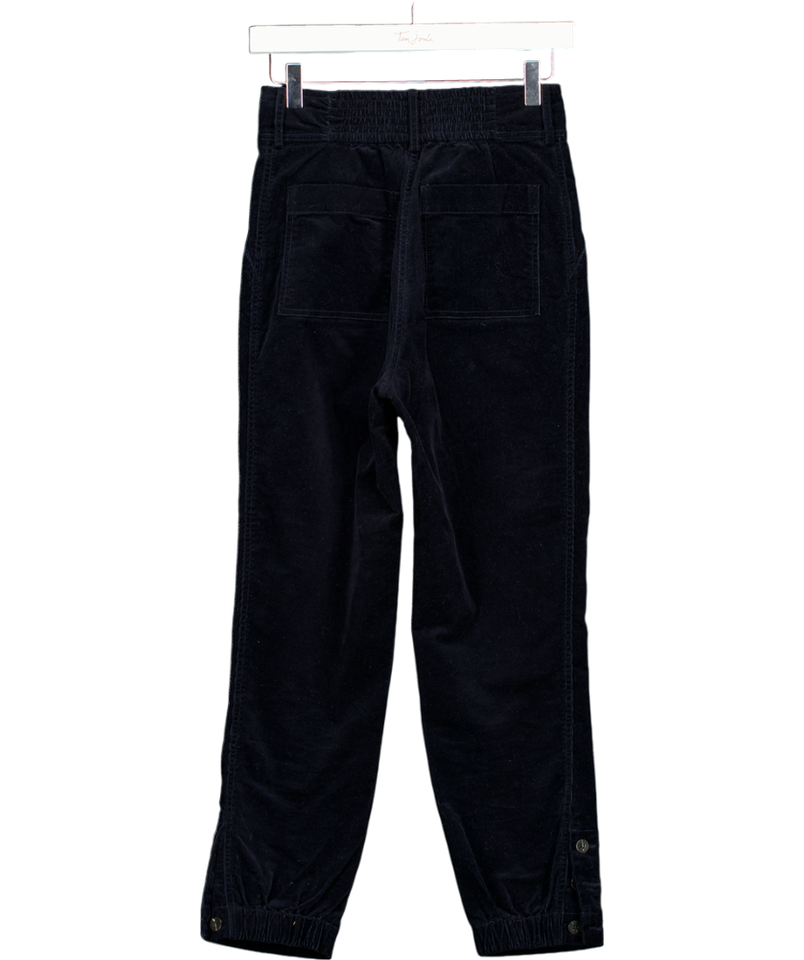 CEFFIN Navy Blue Corduroy Tapered Trousers UK 6