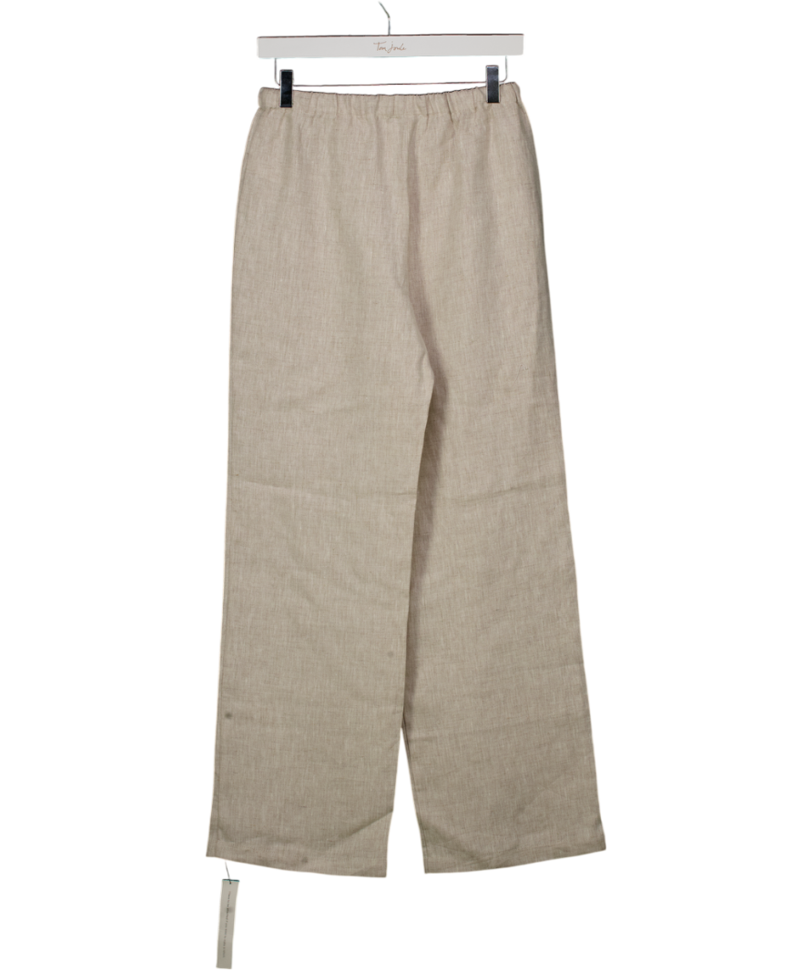 Reformation Oatmeal Beige  Olina Linen Pant UK XS