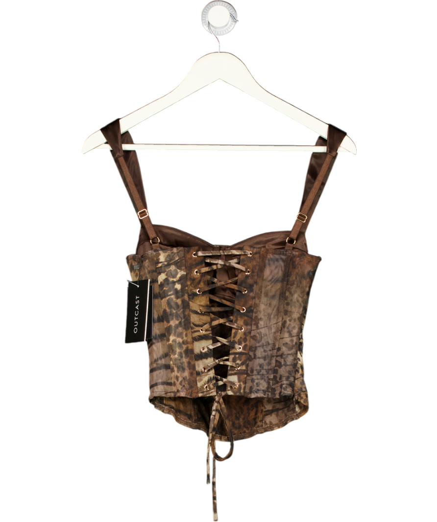 OUTCAST Brown Elyse Corset Top Wild One UK XS
