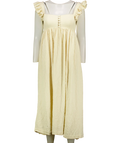 LPA Cream Textured Crinkle Plissé Midi Dress UK XS