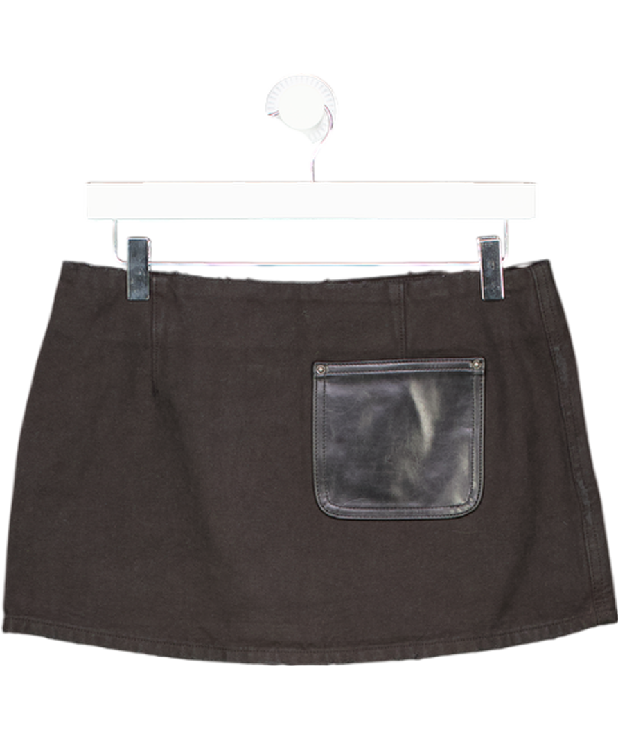 KHY Black 100% Cotton Canvas Mini Skirt UK S