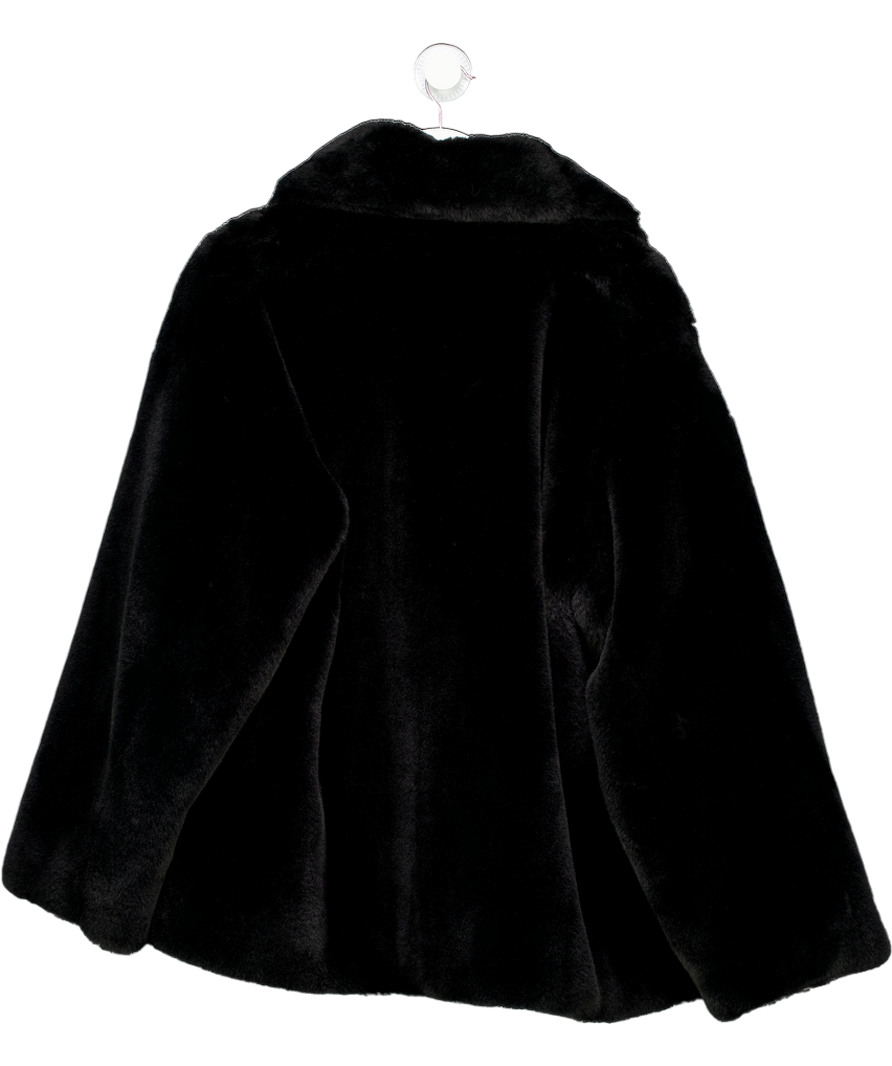 STAND STUDIO Black Faux Fur Coat UK S/M