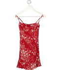 REFORMATION Dark Red Floral Mini Dress Sz0 UK 4