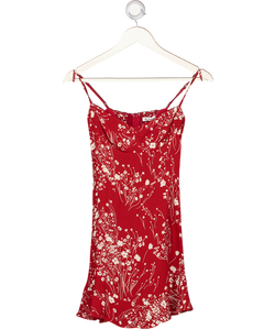 REFORMATION Dark Red Floral Mini Dress Sz0 UK 4