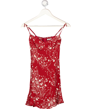 REFORMATION Dark Red Floral Mini Dress Sz0 UK 4