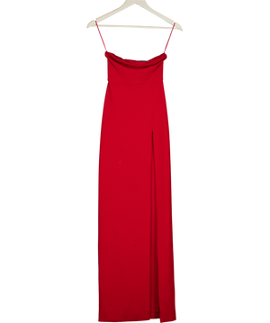 MESHKI Red Strapless Slinky Maxi Dress With Split UK XXS