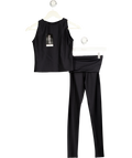 MAHR 2-piece Yoga Glossy Black Top (uk L)  And Tweggings UK S