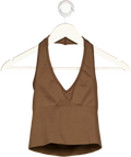 TALA Brown Sculpt Seamless Halter Tank UK S
