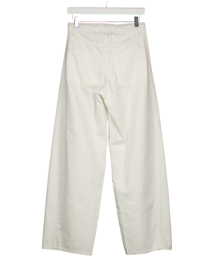 RIVER ISLAND White Balloon Leg Drawcord Baggy Jeans UK 6