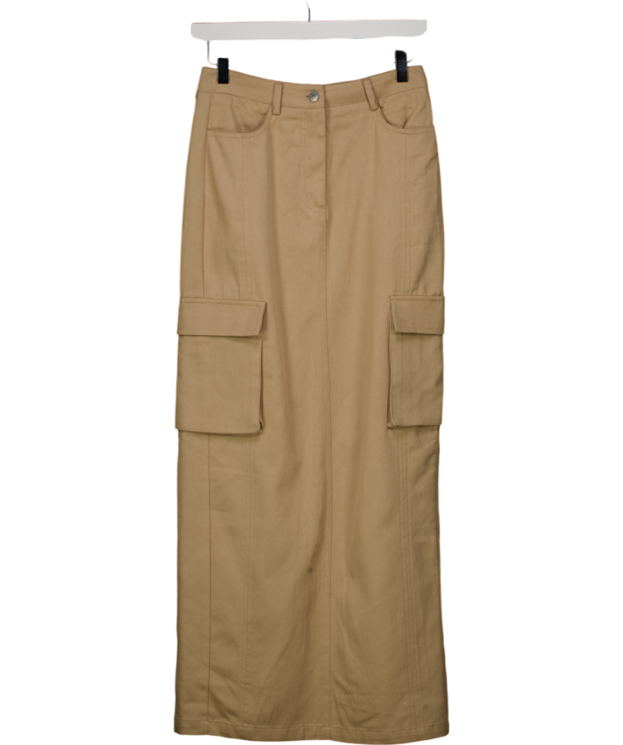 NA-KD Beige Cargo Style Maxi Skirt / Eu 34 UK 6