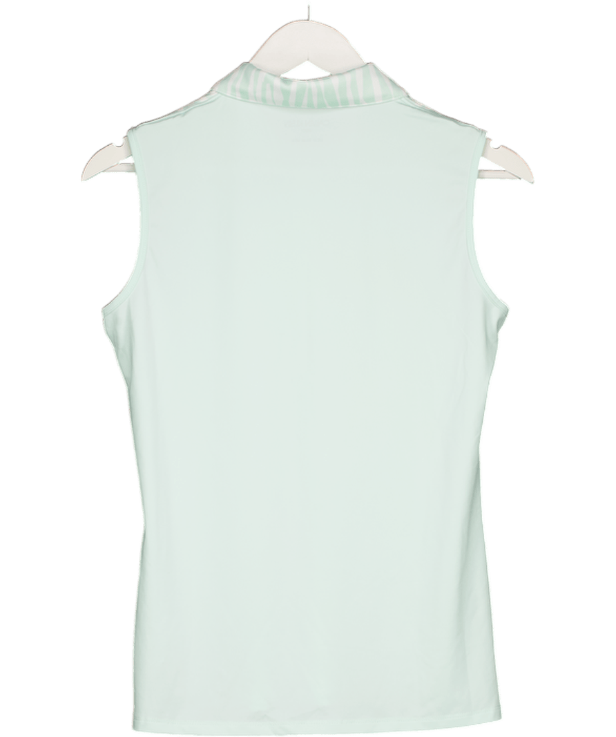 Calvin Klein Green Ladies Ck Sleeveless Polo With La Carla Hotel Embroidery UK 10 - Reliked