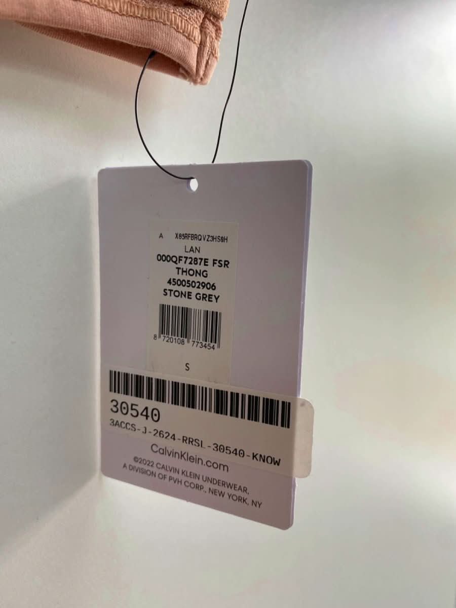 Calvin Klein Stone Grey Intrinsic Thong/String UK S - Reliked