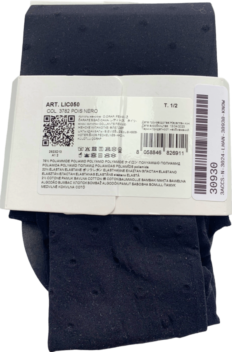 Calzedonia Black Fashion Tights Polka Dot T. 1/2 S - Reliked