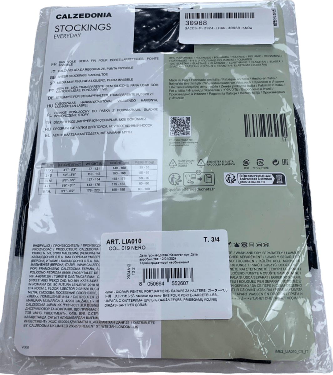 Calzedonia Nero Sheer Spider Stockings T. 3/4 M/L - Reliked