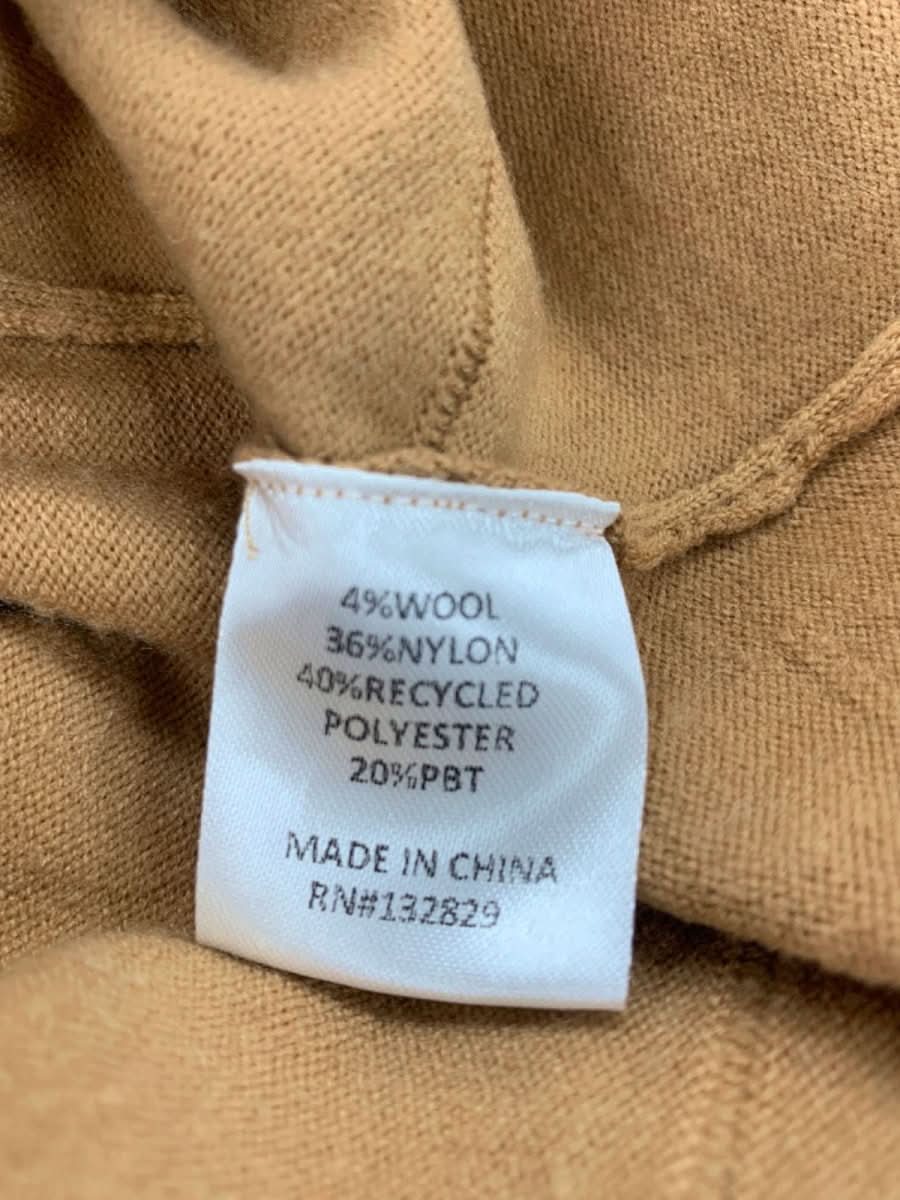 Camila Coelho Camel Cropped Zip - Up Sweater UK S - Reliked