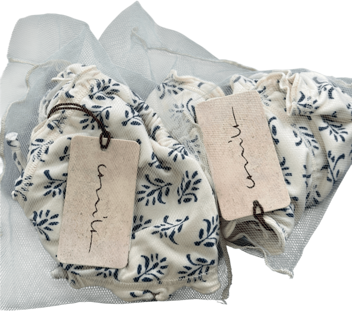 Camila Cream / Blue Print 2 - piece Bikini Set UK S - Reliked