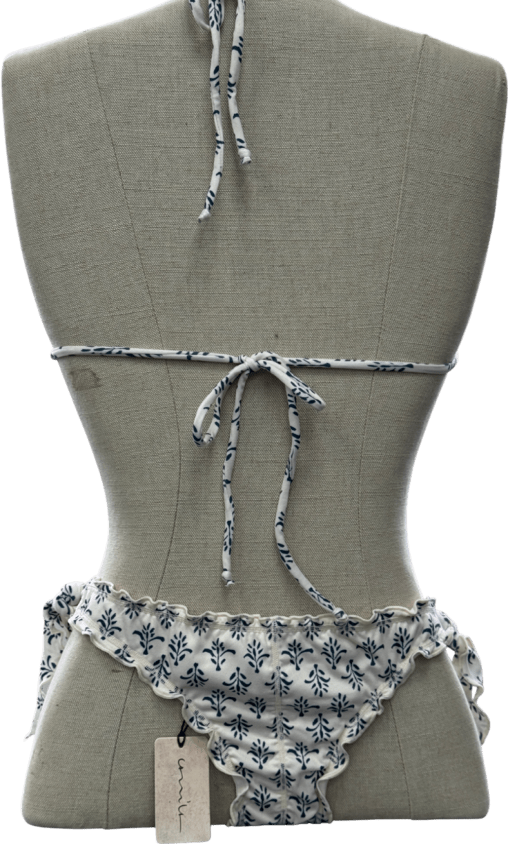 Camila Cream / Blue Print 2 - piece Bikini Set UK S - Reliked