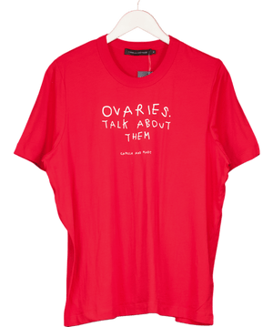 Camilla And Marc Red "ovaries. Talk About Them" T-shirt UK M