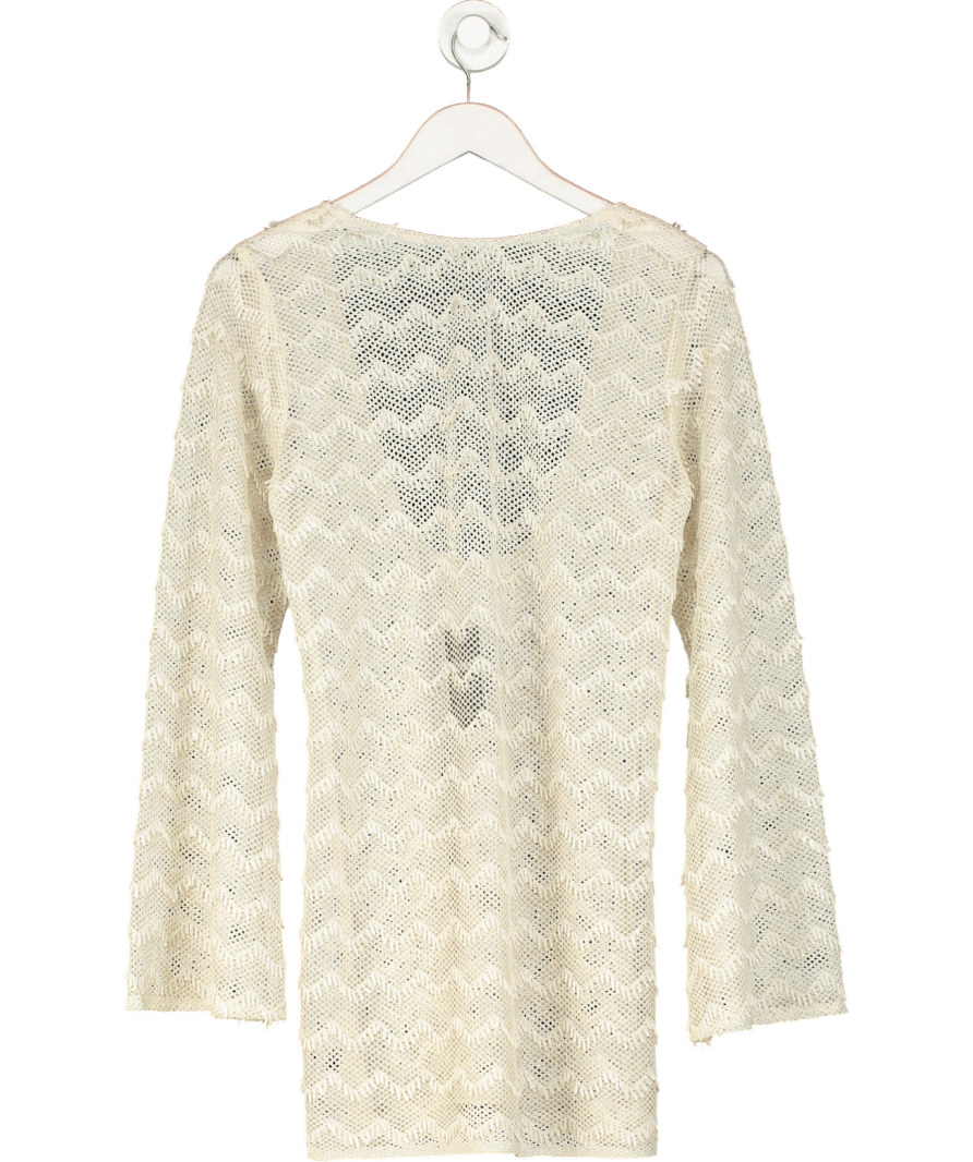 Capri swim Beige Low Back Detailed Cover Up UK S - Reliked