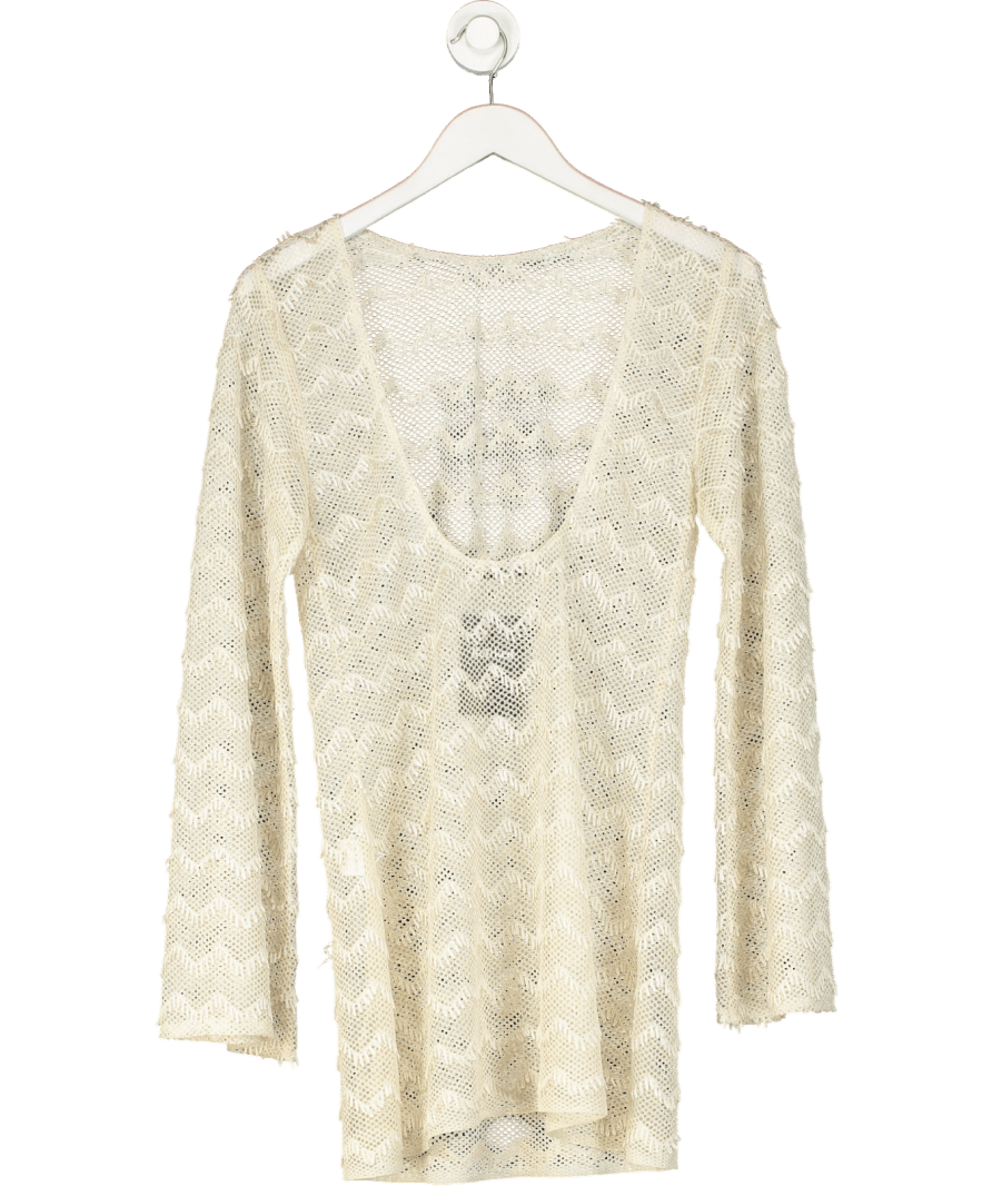 Capri swim Beige Low Back Detailed Cover Up UK S - Reliked