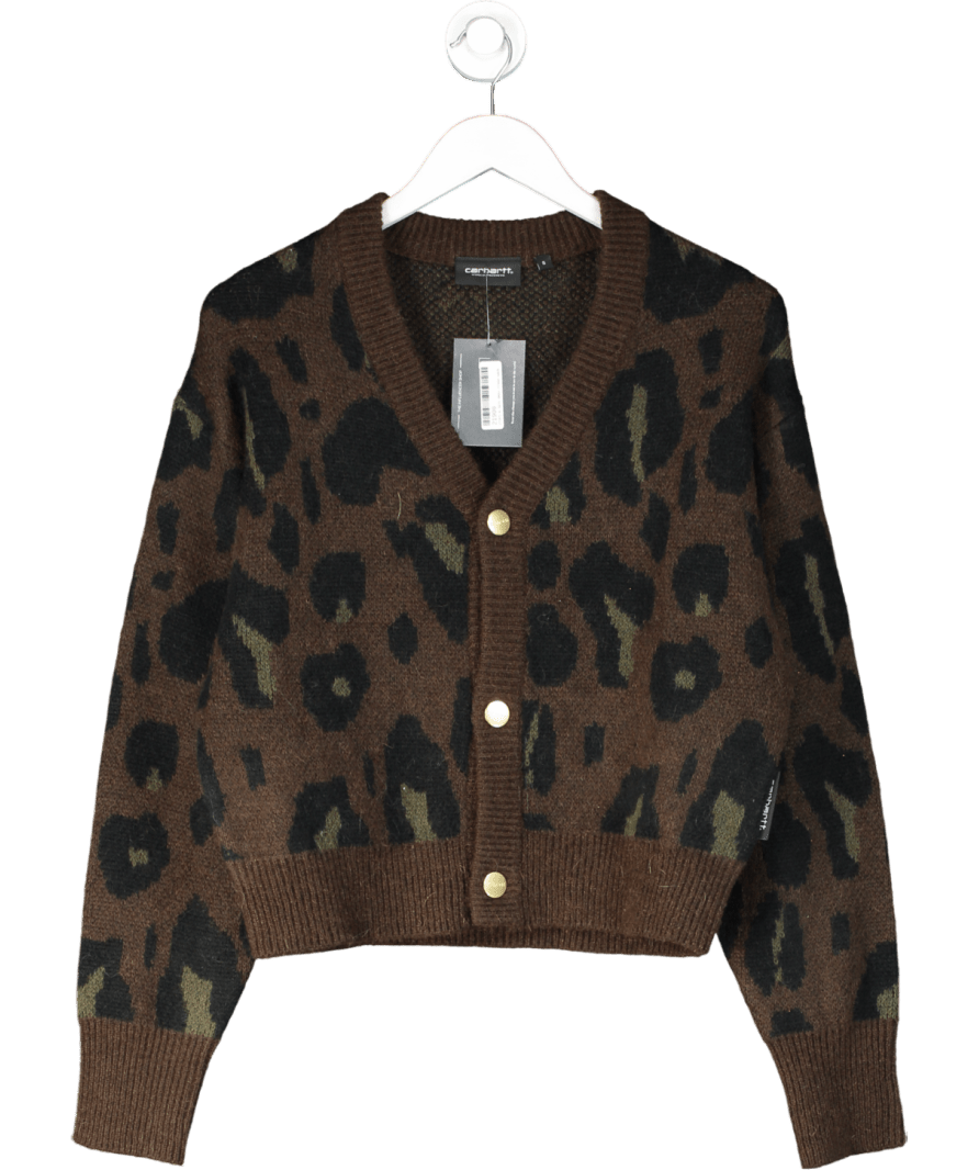 Carhartt Brown Animal Print Merton Cardigan UK S - Reliked