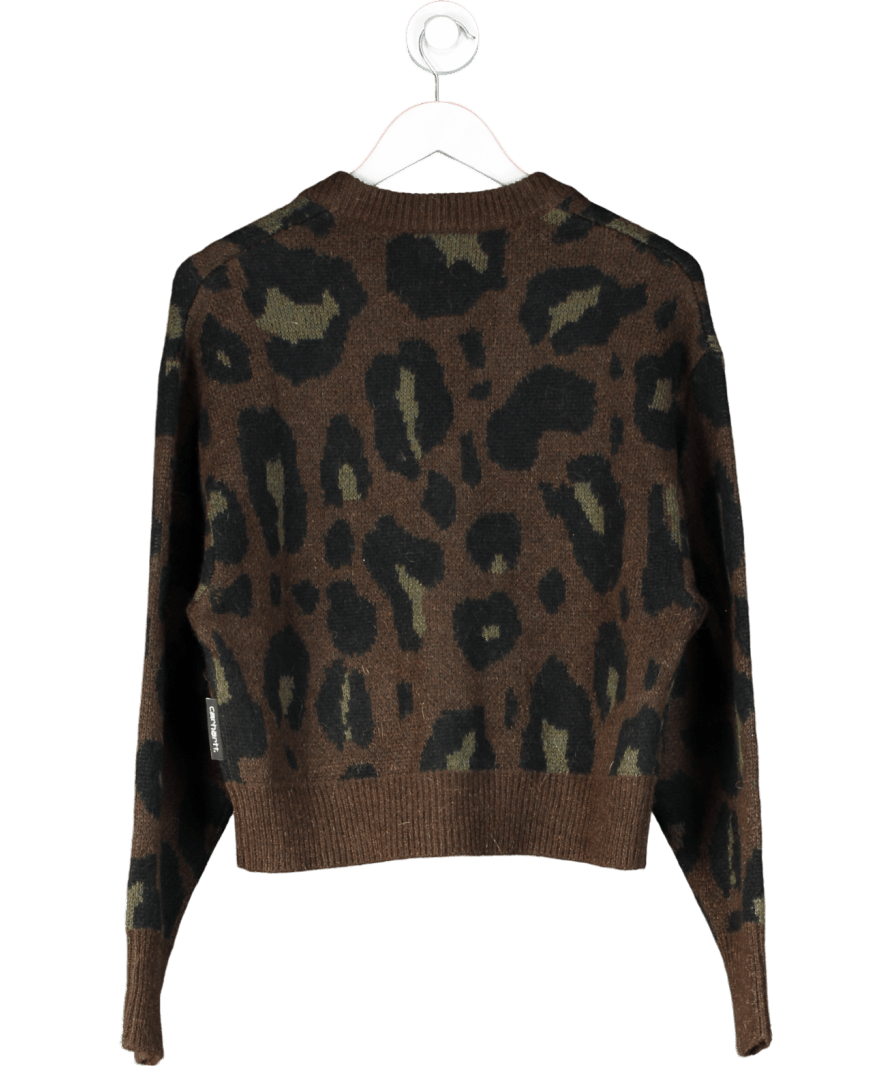 Carhartt Brown Animal Print Merton Cardigan UK S - Reliked