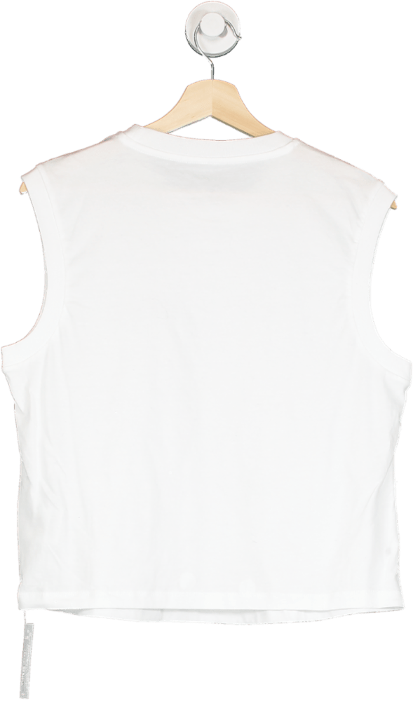 Carhartt White University Script Sleeveless t - Shirt UK S - Reliked